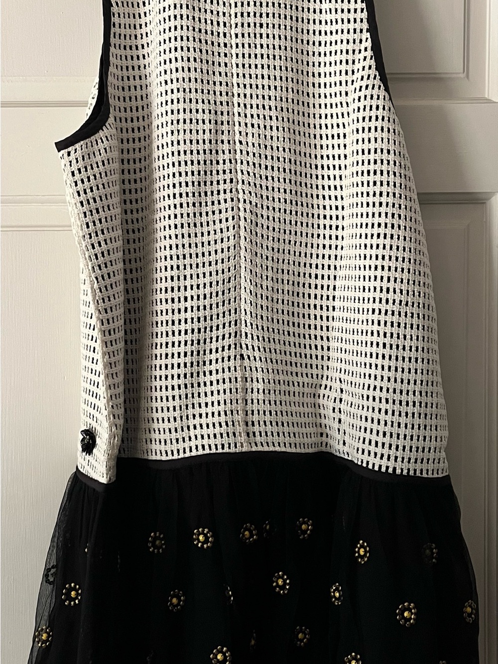 MAEVE/ANTHROPOLOGIE Black and White Drop Waist Mini Dress - Picture 6 of 8
